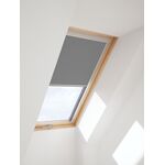 Verdunkelungsrollo für FAKRO Dachfenster in grauer Farbe