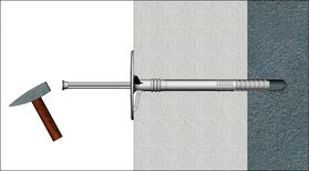 Dämmstoffhalter, Tellerdübel KI-10 mit Kunststoffnagel