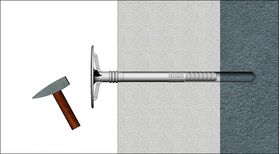 Dämmstoffhalter, Tellerdübel KI-10M mit Stahlnagel