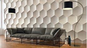 3D Wandpaneele aus Gips HEXAGON (62x72 cm)