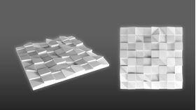 3D Wandpaneele aus Gips QUADRAT (72x72 cm)