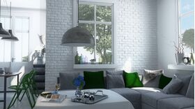 stegu LOFT 1, Ziegelriemchen aus Gips für innen