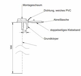 Anputzleiste PVC mit Gewebe und Schutzlippe 2,5m