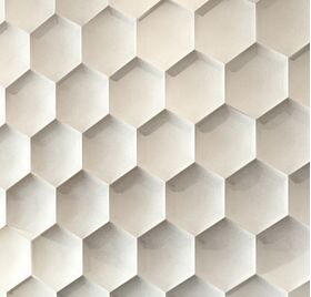 3D Wandpaneele aus Gips HEXAGON (62x72 cm)