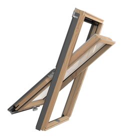 RoofLITE+ SLIM PINE | wooden, pivot, 2-glass roof window