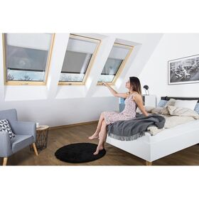 FAKRO AMZ Z-WAVE | Elektro Hitzeschutz-Markise für FAKRO Dachfenster ✓ Kompatibel mit ARON und OptiLight
