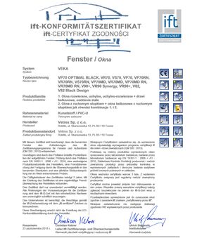 Fenster aus Kunststoff VEKA Perfectline VP70, 5-Kammern