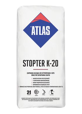 Atlas Stopter K-20, WDVS Klebe- und Armierungsmörtel für Styropor EPS und Styrodur XPS, faserverstärkt
