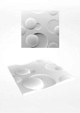 3D Wandpaneele aus Gips CIRCLES (48x48 cm)