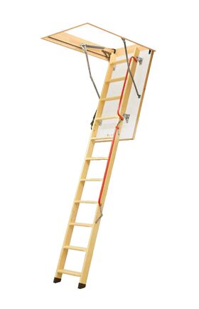 Bodentreppen FAKRO LWL Extra, mehrteilige Bodentreppe aus Holz mit Gasdruckfeder