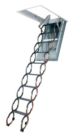 Bodentreppen FAKRO LSF, Scherentreppe mit tragragmen aus Stahl
