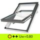 Roof window FAKRO FTT/U U6 | energieeffizientes Schwingfenster aus Holz weiß lackiert mit 3-fach Verglasung und VSG